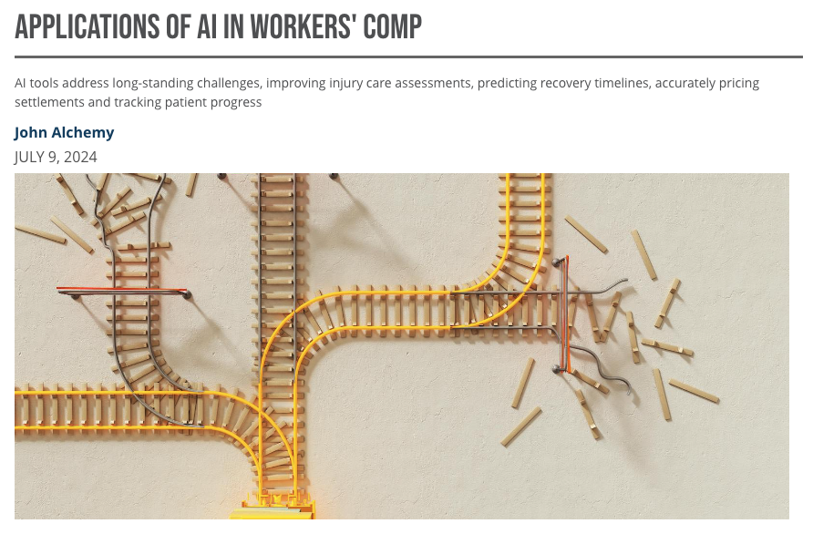 Published Article by Dr. John Alchemy: Applications of AI in Workers’ Comp